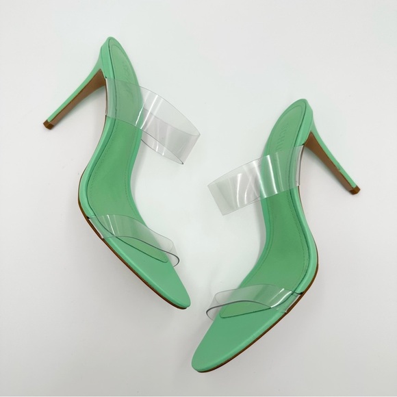 SCHUTZ Ariella Transparent Strappy Heel Deep Mint Green - Picture 8 of 11
